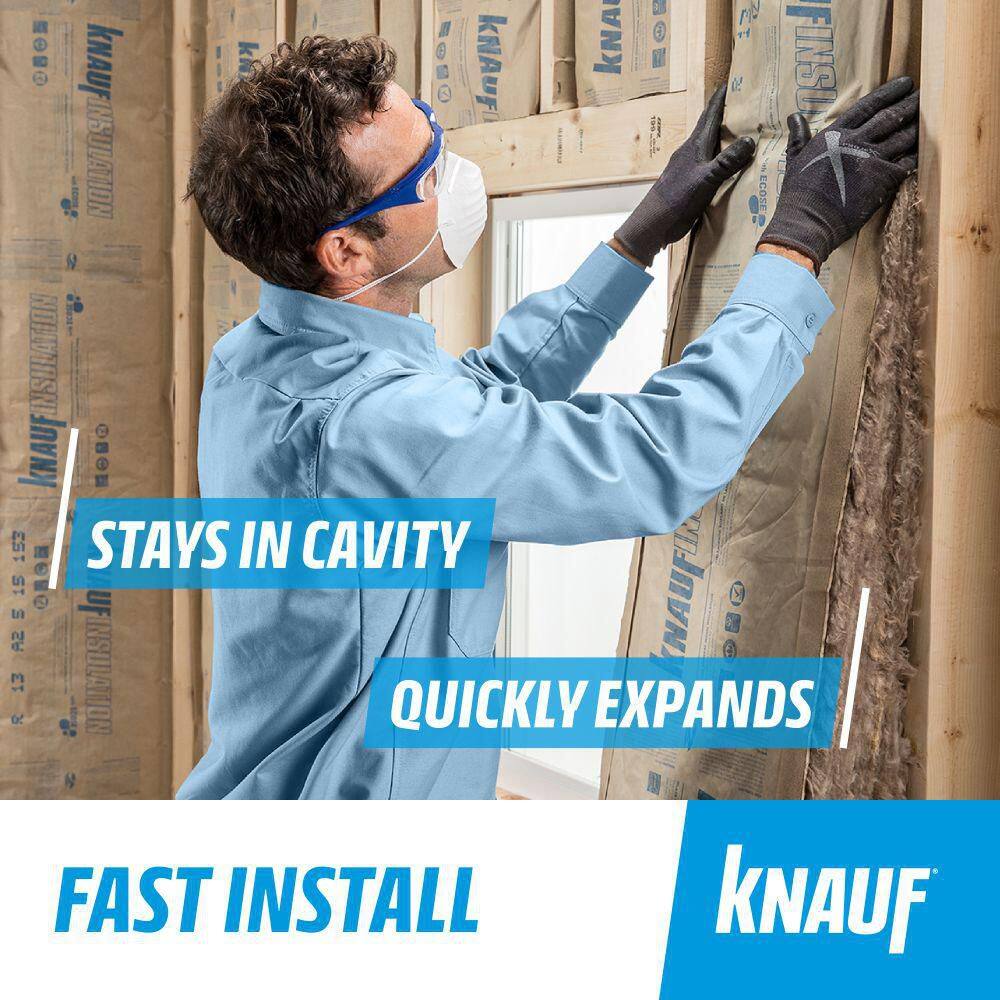 Knauf Insulation R-19 EcoBatt Kraft-Faced Fiberglass Insulation Batts, 6-1/4 in x 15 in x 106 in, 110.42 sq ft - Image 5