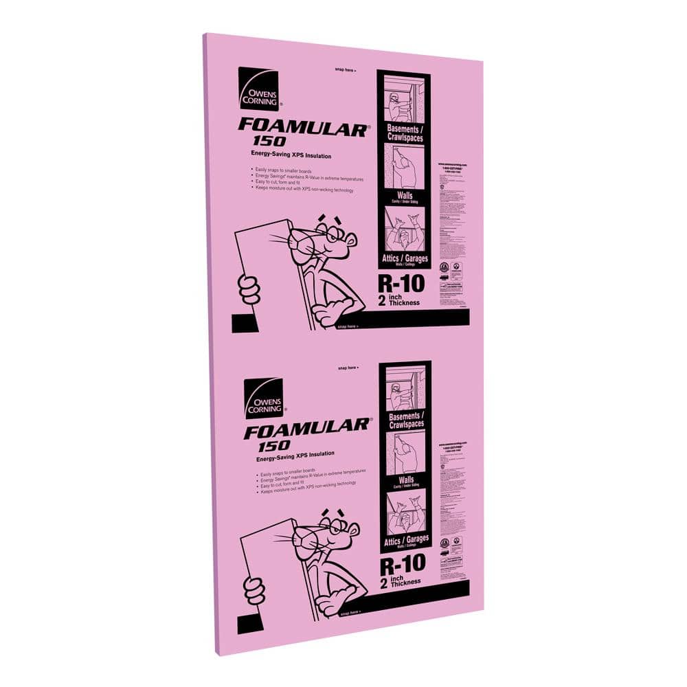 Owens Corning FOAMULAR 150 R-10 (15 PSI) Extruded Polystyrene Foam Board Insulation, 2 in. x 4 ft. x 8 ft, Scored Square Edge - Image 6