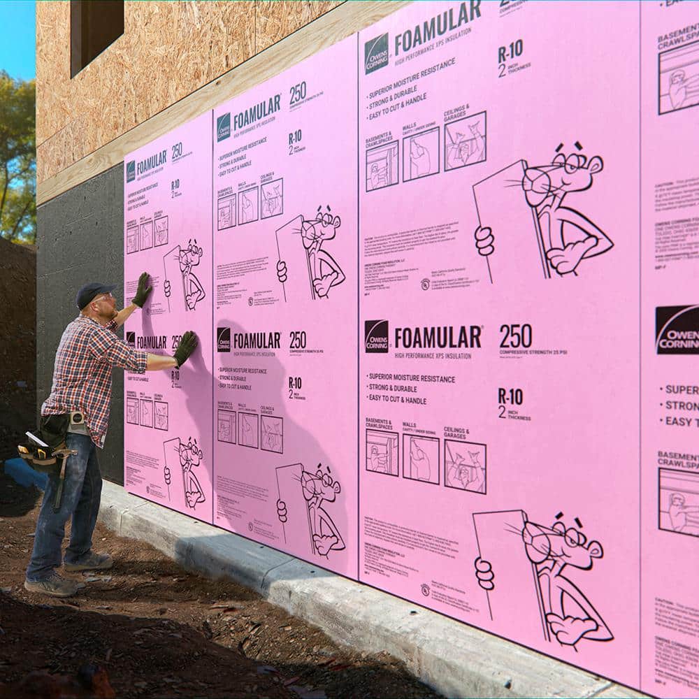 Owens Corning FOAMULAR 250 (25 psi) R-12.5 XPS Foam Board Insulation, 2-1/2 in. x 4 ft. x 8 ft., Scored Square Edge - Image 2