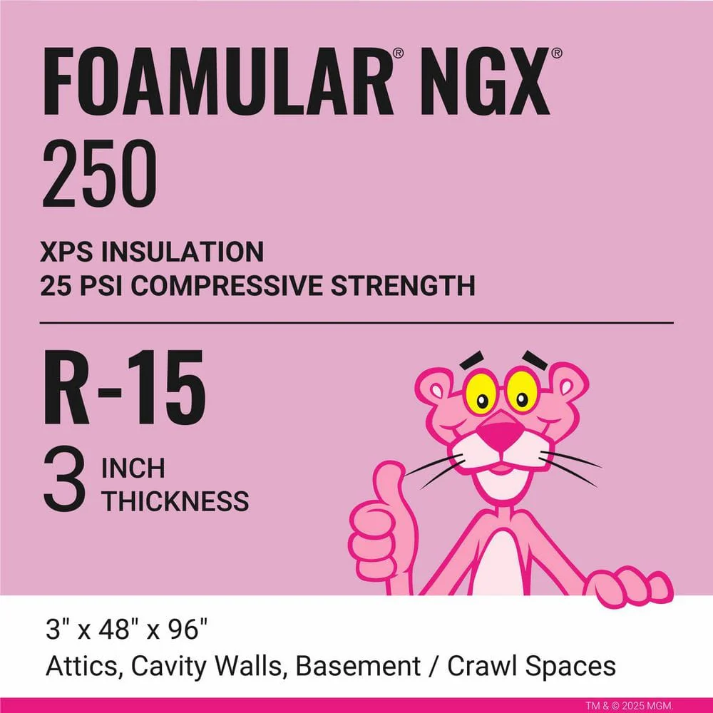 Owens Corning FOAMULAR 250 (25 PSI) R-15 XPS Foam Board Insulation, 3 in. x 4 ft. x 8 ft., Square Edge - Image 6