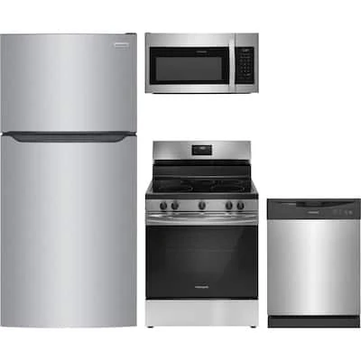 18 cu. ft. Top Freezer Refrigerator with 5 Burner Freestanding  Range and Dishwasher