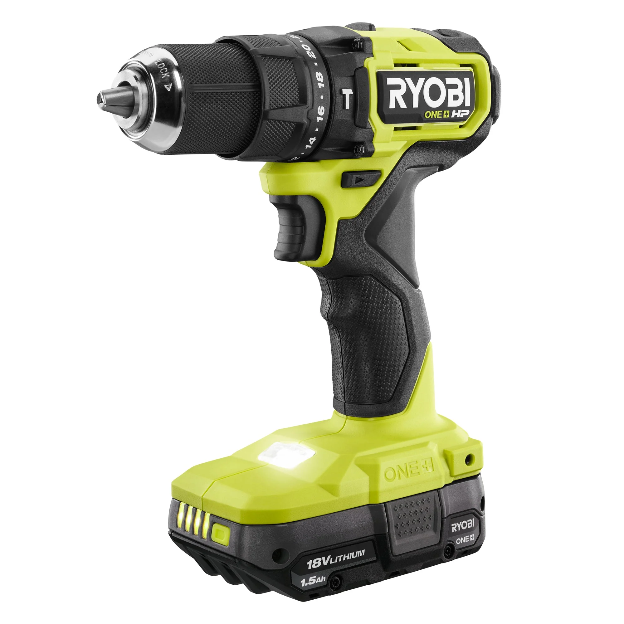 18-Volt ONE+ Cordless 1/2 in. Hammer Drill/Driver with 1.5 Ah Compact Lithium-Ion Battery - Image 3