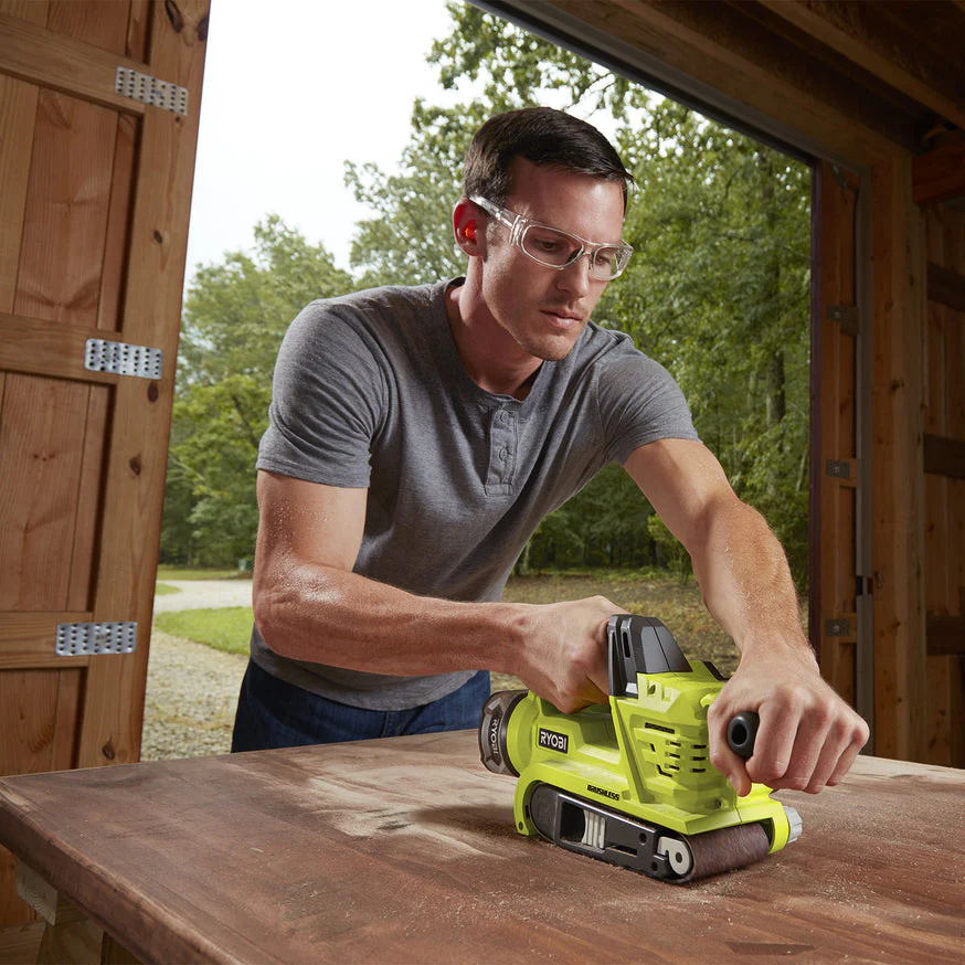 18-Volt ONE+ Cordless Brushless 3 in. x 18 in. Belt Sander (Tool Only) with Dust Bag and 80-Grit Sanding Belt - Image 8