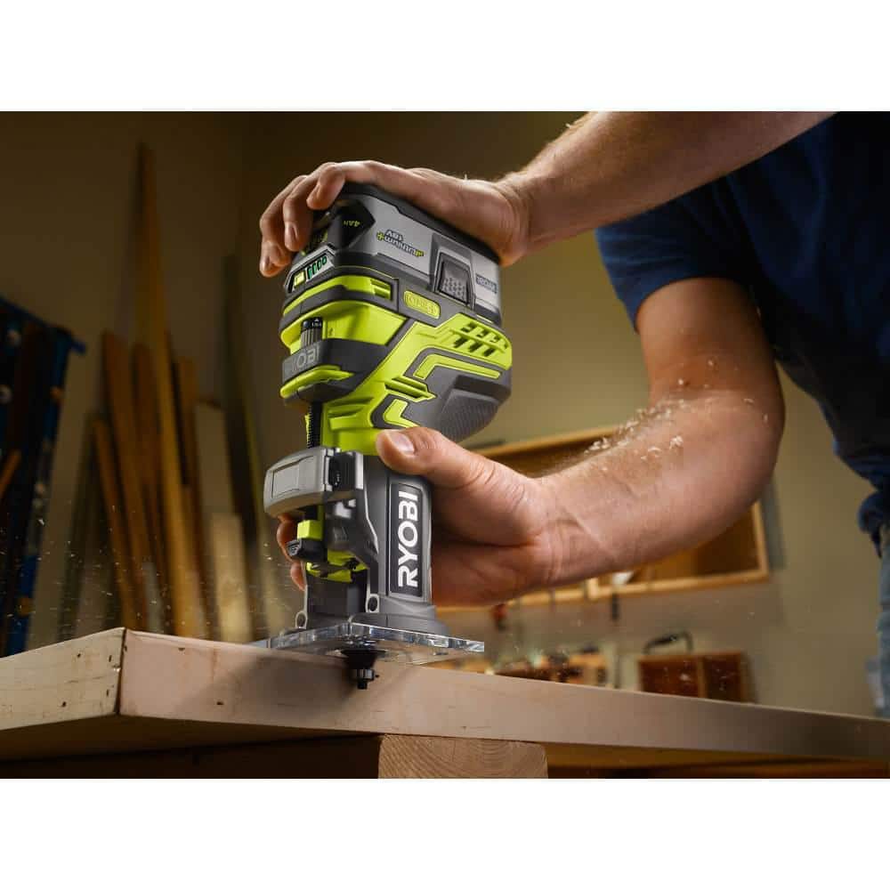 18-Volt ONE+ Cordless Fixed Base Trim Router (Tool Only) with Straight Router Bit Set (5-Piece) - Image 6
