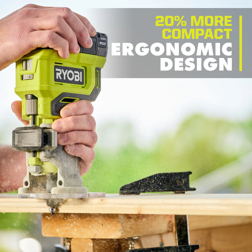 18-Volt ONE+ Cordless Fixed Base Trim Router with Roundover Router Bit Set (4-Piece) - Image 2