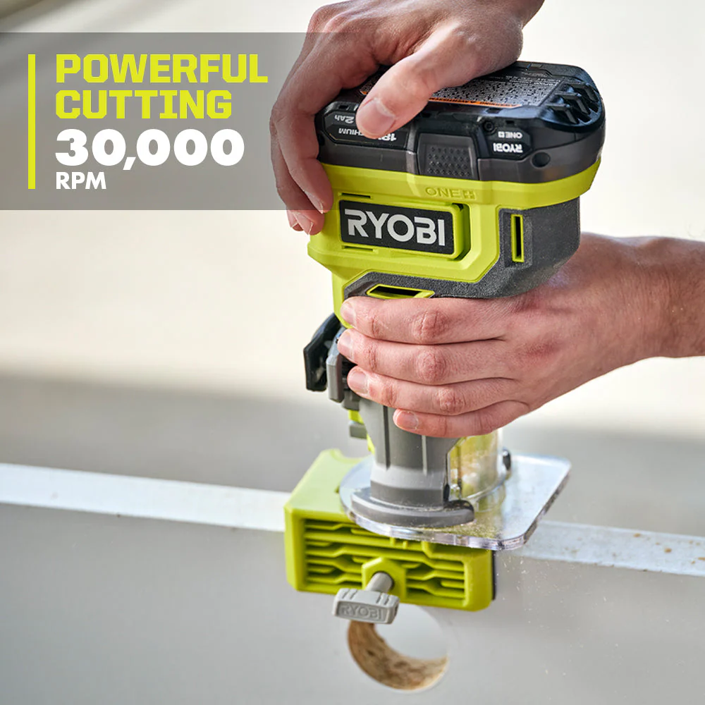 18-Volt ONE+ Cordless Fixed Base Trim Router with Roundover Router Bit Set (4-Piece) - Image 4