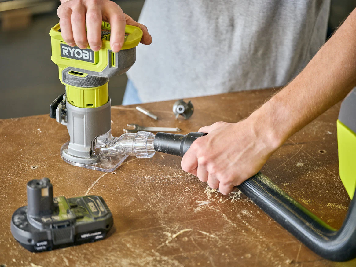 18-Volt ONE+ Cordless Fixed Base Trim Router with Roundover Router Bit Set (4-Piece) - Image 6