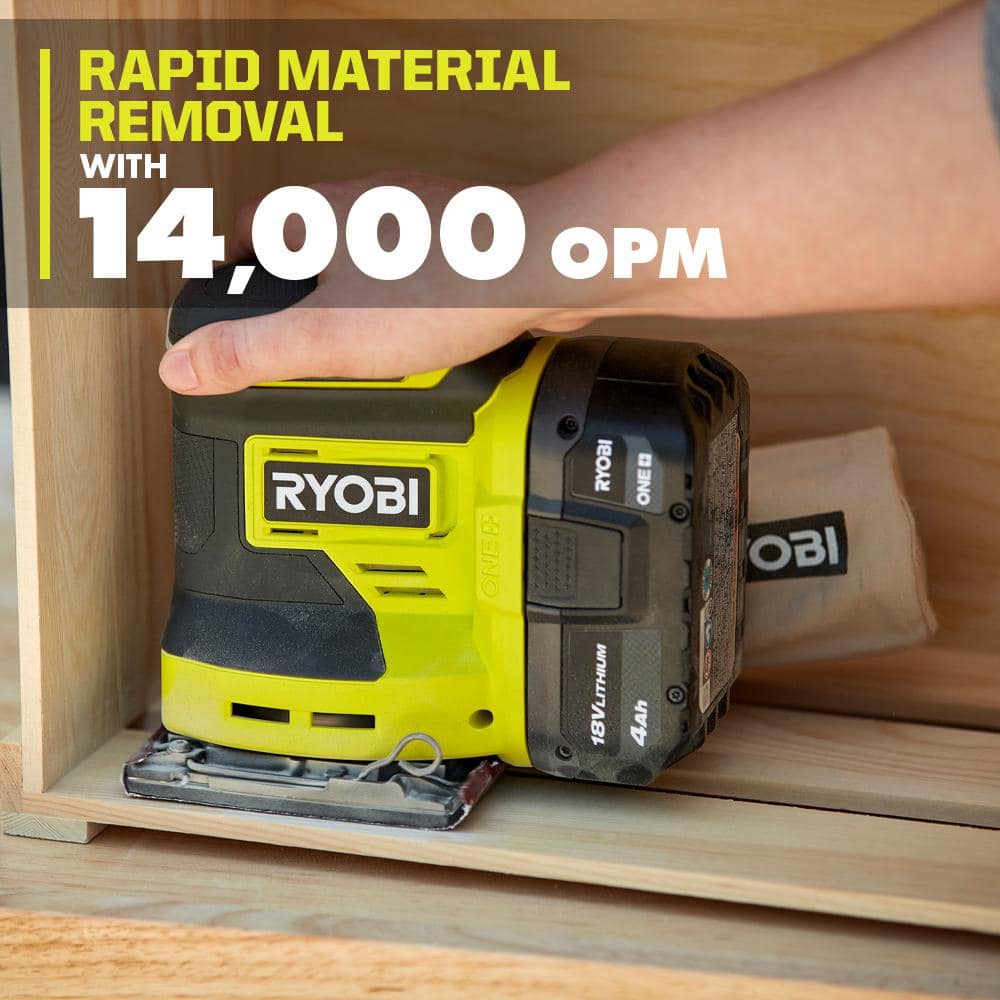 18-Volt ONE+ Lithium-Ion Cordless Orbital Jig Saw and 1/4 Sheet Sander with Dust Bag (Tools Only) - Image 5
