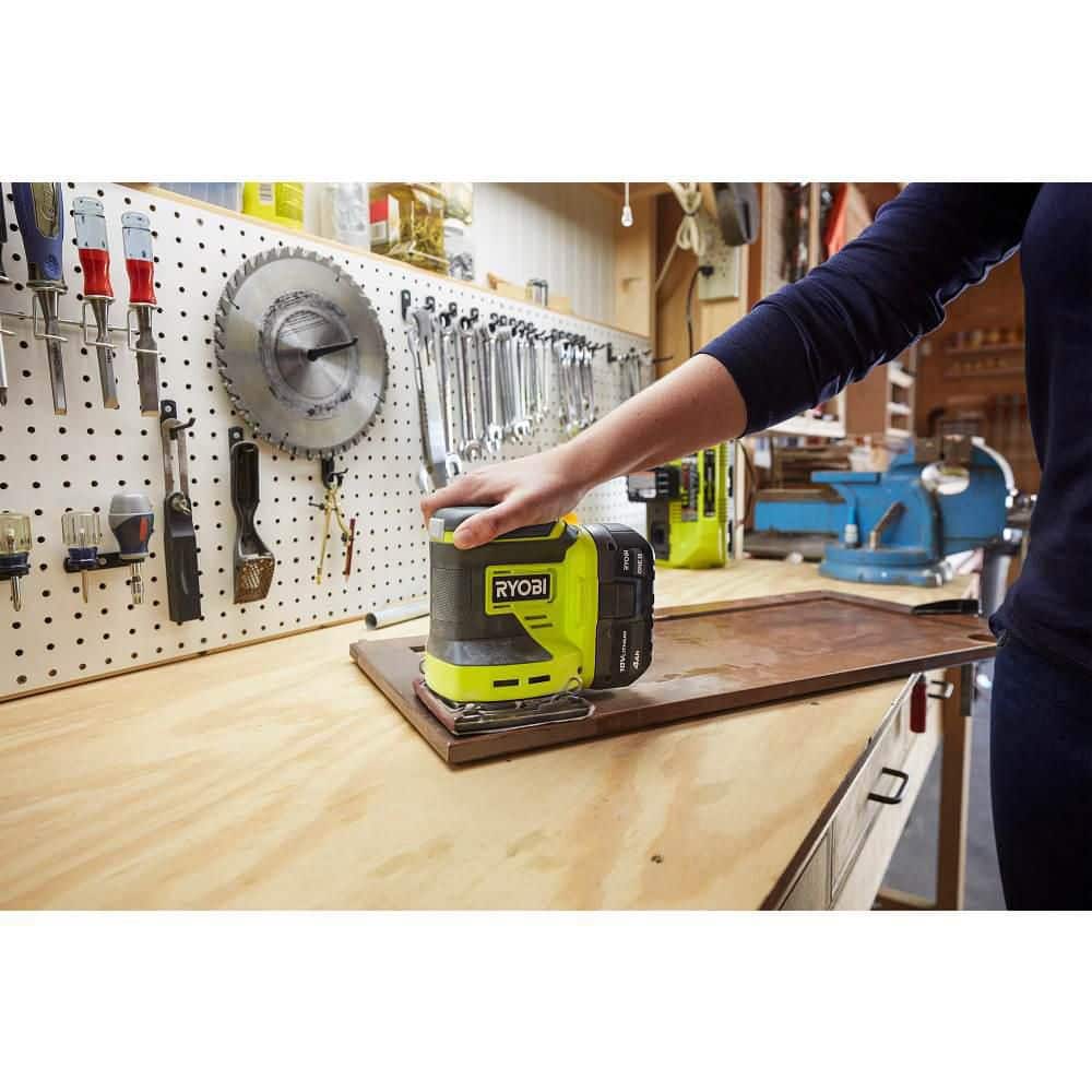 18-Volt ONE+ Lithium-Ion Cordless Orbital Jig Saw and 1/4 Sheet Sander with Dust Bag (Tools Only) - Image 7