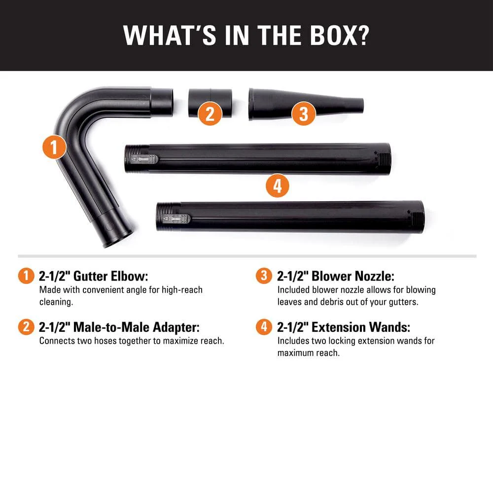2-1/2 in. Gutter Cleaning Accessory Kit for RIDGID Wet/Dry Shop Vacuums - Image 2