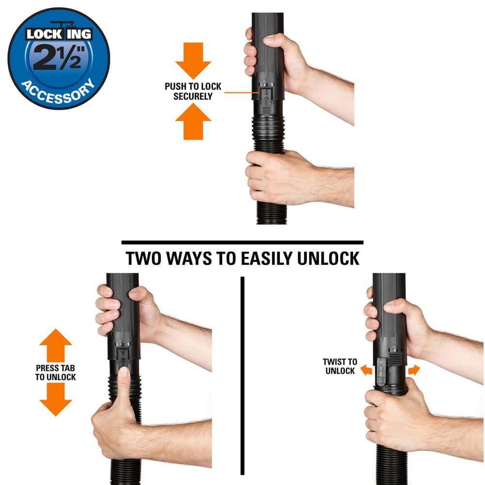 2-1/2 in. x 7 ft. Dual-Flex Tug-A-Long Locking Vacuum Hose for RIDGID Wet/Dry Shop Vacuums - Image 4