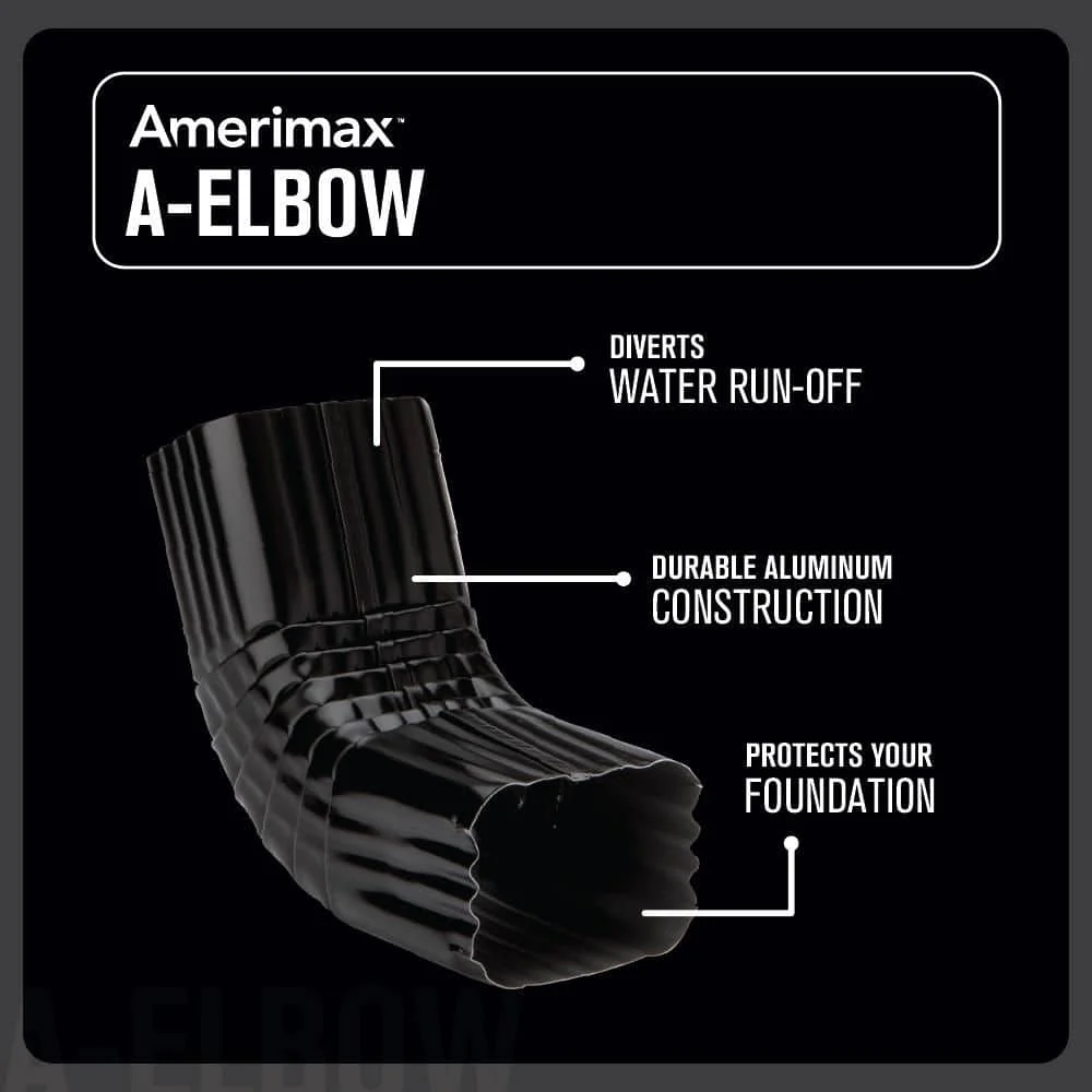 2 in. x 3 in. Black Aluminum Downspout A-Elbow - Image 3
