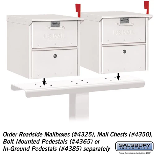 2-Wide Mailbox Spreader for Roadside Mailboxes and Mail Chests, White - Image 2