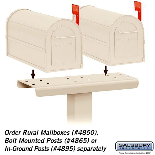 2-Wide Mailbox Spreader for Rural Mailboxes, Sandstone - Image 2