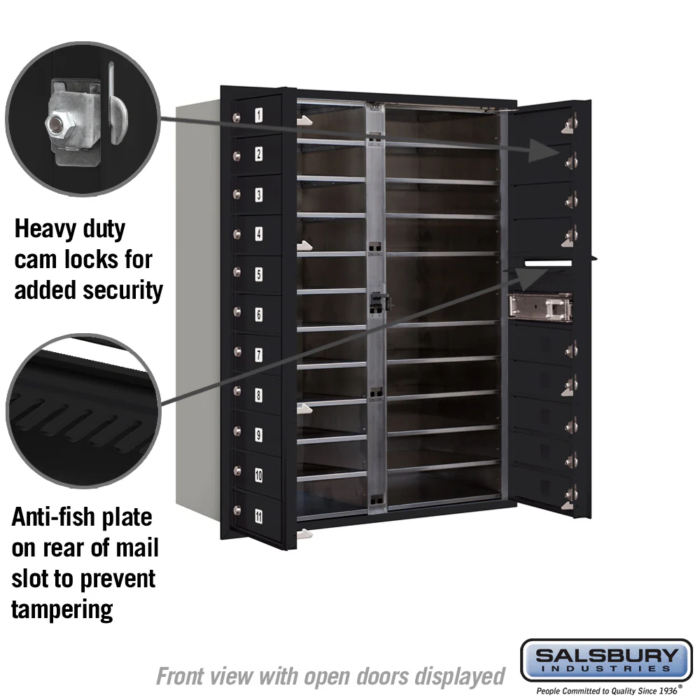 20-Door Black Recessed Mounted Mailbox with USPS Access - Image 3