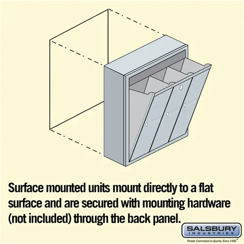 3-Door Aluminum Vertical Mailbox with Private Access and Secure Locks - Image 5