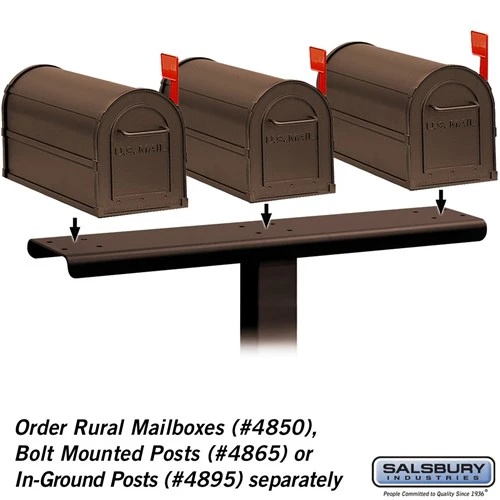 3-Wide Mailbox Spreader for Rural and Townhouse Mailboxes, Bronze - Image 2