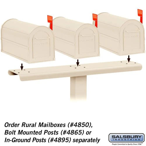 3-Wide Mailbox Spreader for Rural Mailboxes in Sandstone - Image 2