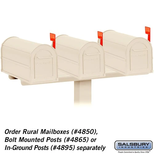 3-Wide Mailbox Spreader for Rural Mailboxes in Sandstone - Image 3
