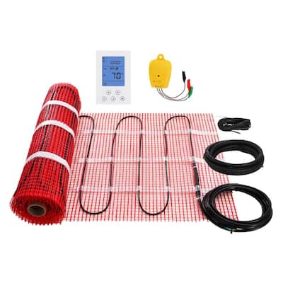 30 sq. ft. Floor Heating Mat, Electric Radiant in-Floor Heated Warm System, Includes Installation Monitor, No Cabinet