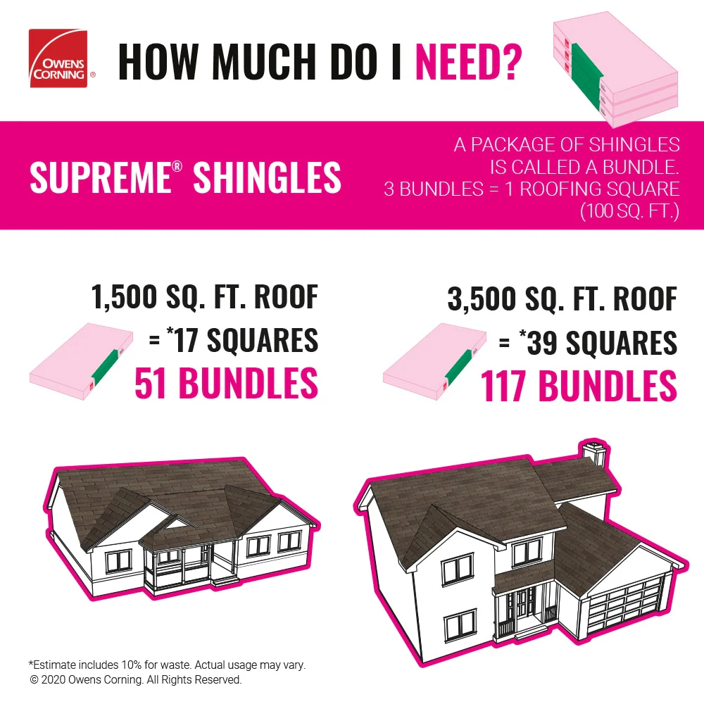 Owens Corning Supreme 33.33-sq ft Bark Brown 3-Tab Roof Shingles Bundle - Image 12