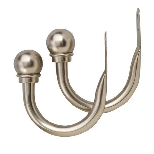 Project Source 2-Pack Satin Nickel Curtain Holdbacks with Ball Finial - Image 3
