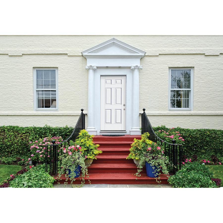 Therma-Tru Benchmark Doors 36-in x 80-in Fiberglass Left-Hand Inswing Ready-to-Paint Unfinished Prehung Single Front Door with Brickmould