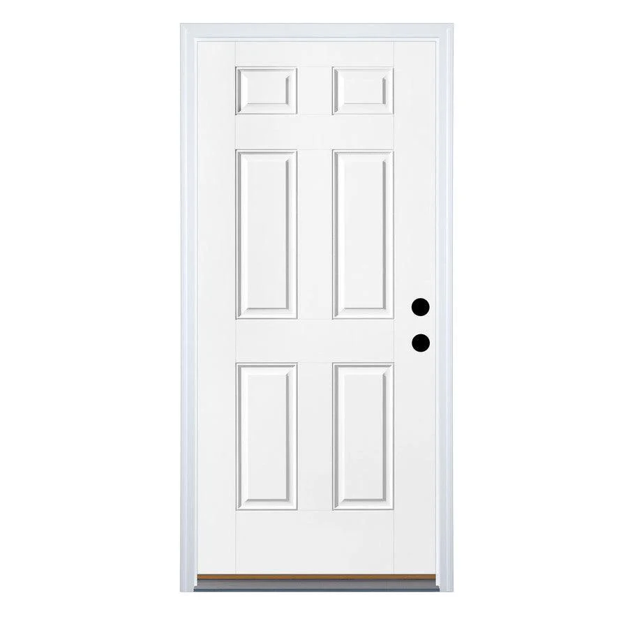 Therma-Tru Benchmark Doors 36-in x 80-in Fiberglass Left-Hand Inswing Ready-to-Paint Unfinished Prehung Single Front Door with Brickmould - Image 3