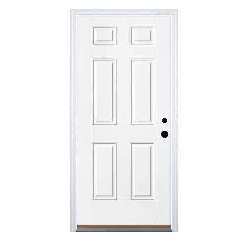 Therma-Tru Benchmark Doors 36-in x 80-in Fiberglass Left-Hand Inswing Ready-to-Paint Unfinished Prehung Single Front Door with Brickmould - Image 5