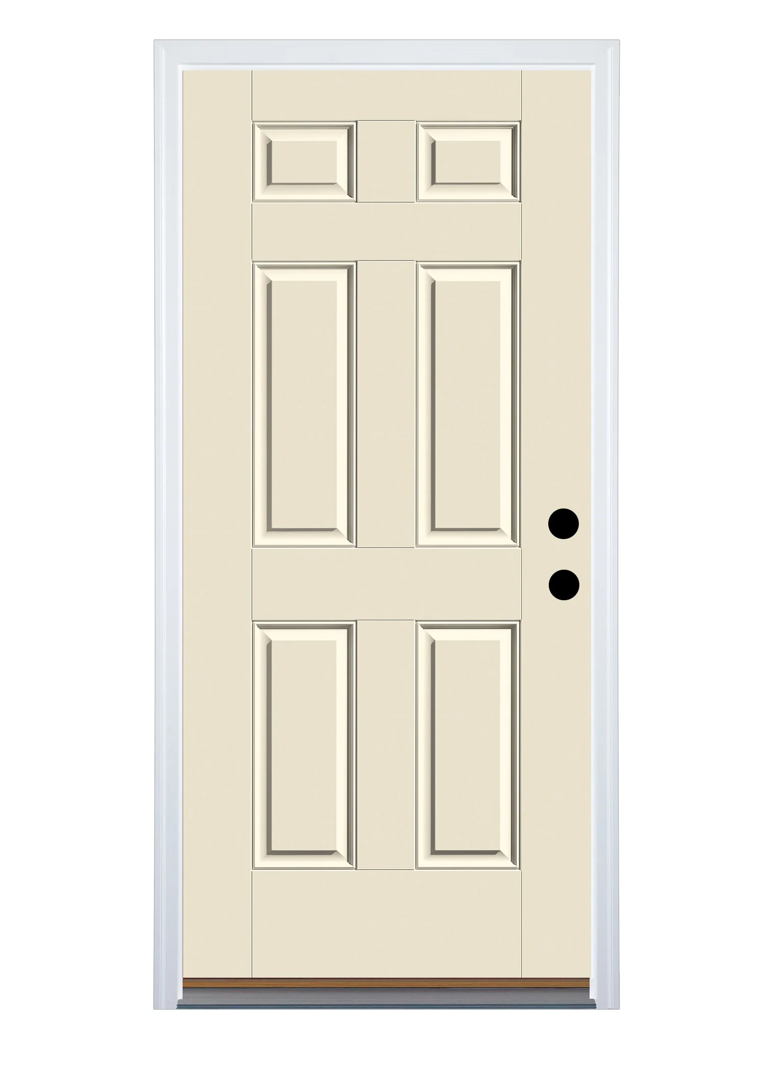 Therma-Tru Benchmark Doors 36-in x 80-in Fiberglass Left-Hand Inswing Ready-to-Paint Unfinished Prehung Single Front Door with Brickmould - Image 6