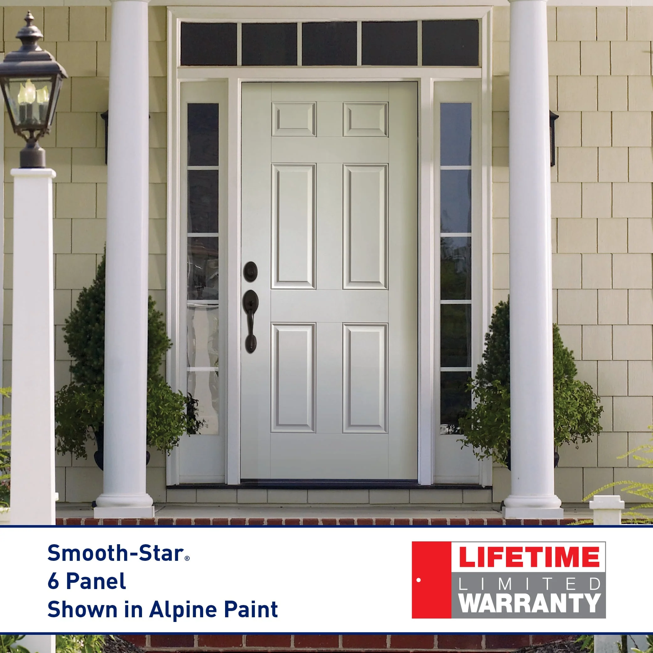 Therma-Tru Benchmark Doors 36-in x 80-in Fiberglass Left-Hand Inswing Ready-to-Paint Unfinished Prehung Single Front Door with Brickmould - Image 7