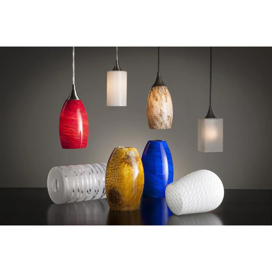 Portfolio 7.75-in H x 4.63-in W Sapphire Fury Art Glass Pendant Light Shade - Image 4