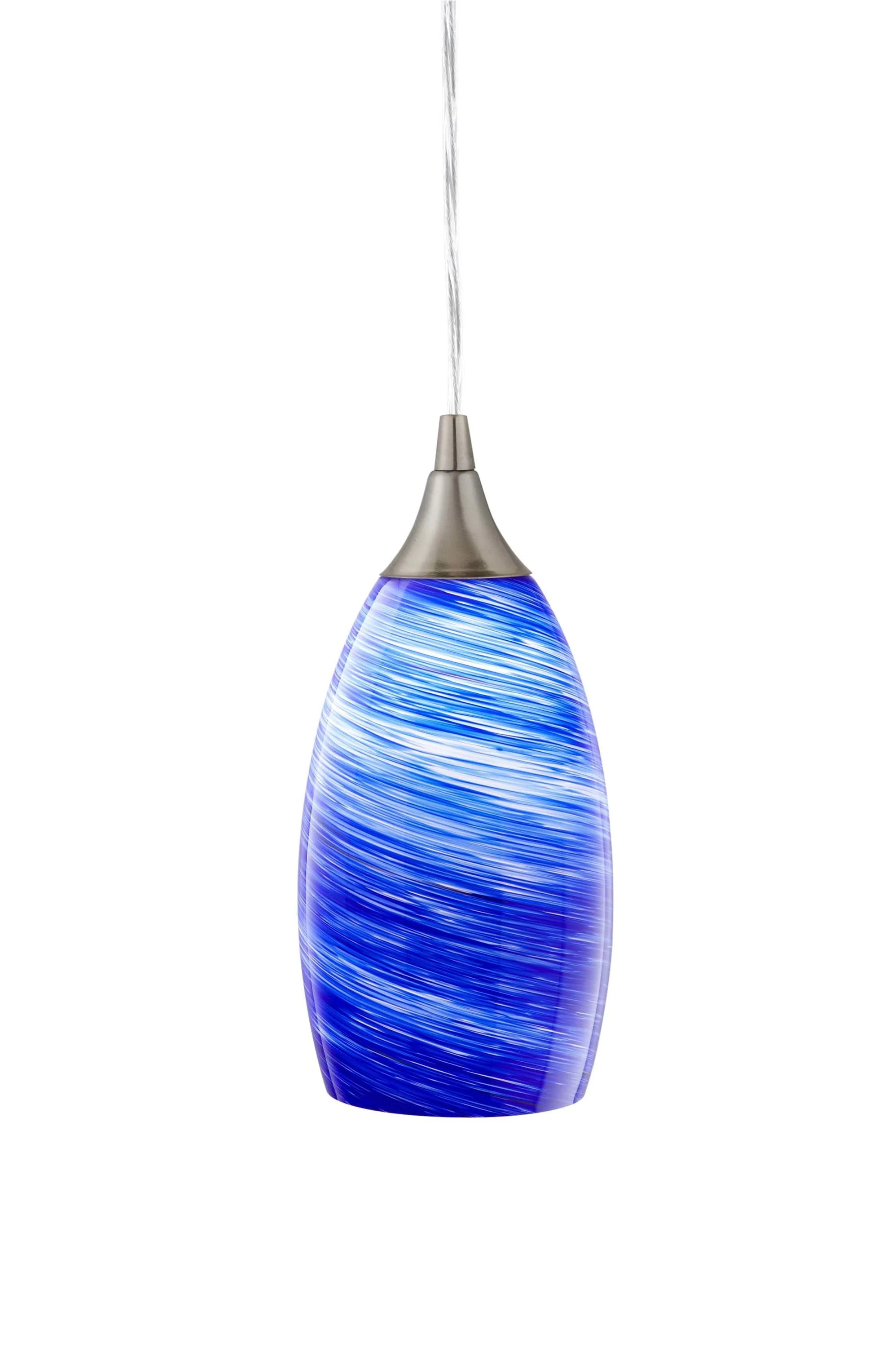 Portfolio 7.75-in H x 4.63-in W Sapphire Fury Art Glass Pendant Light Shade - Image 6