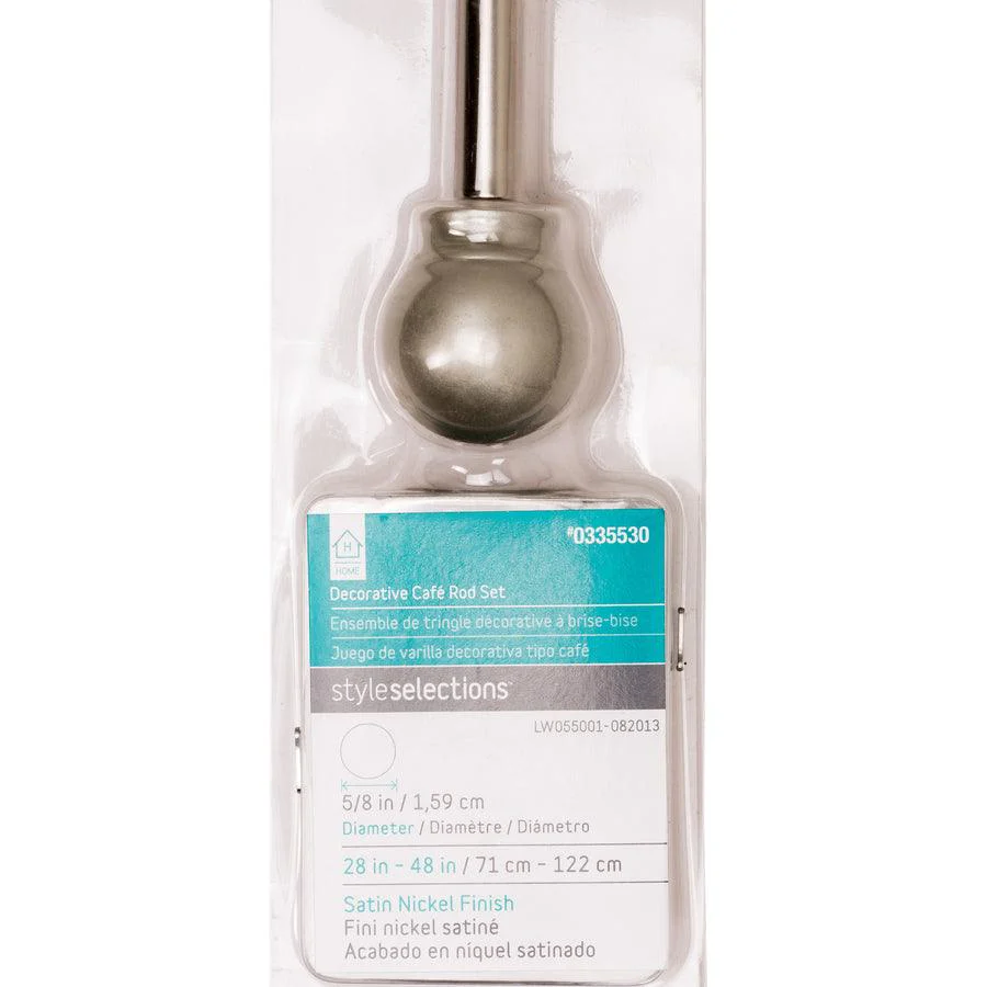 Project Source 28-in to 48-in Satin Nickel Steel Single Curtain Rod - Image 2