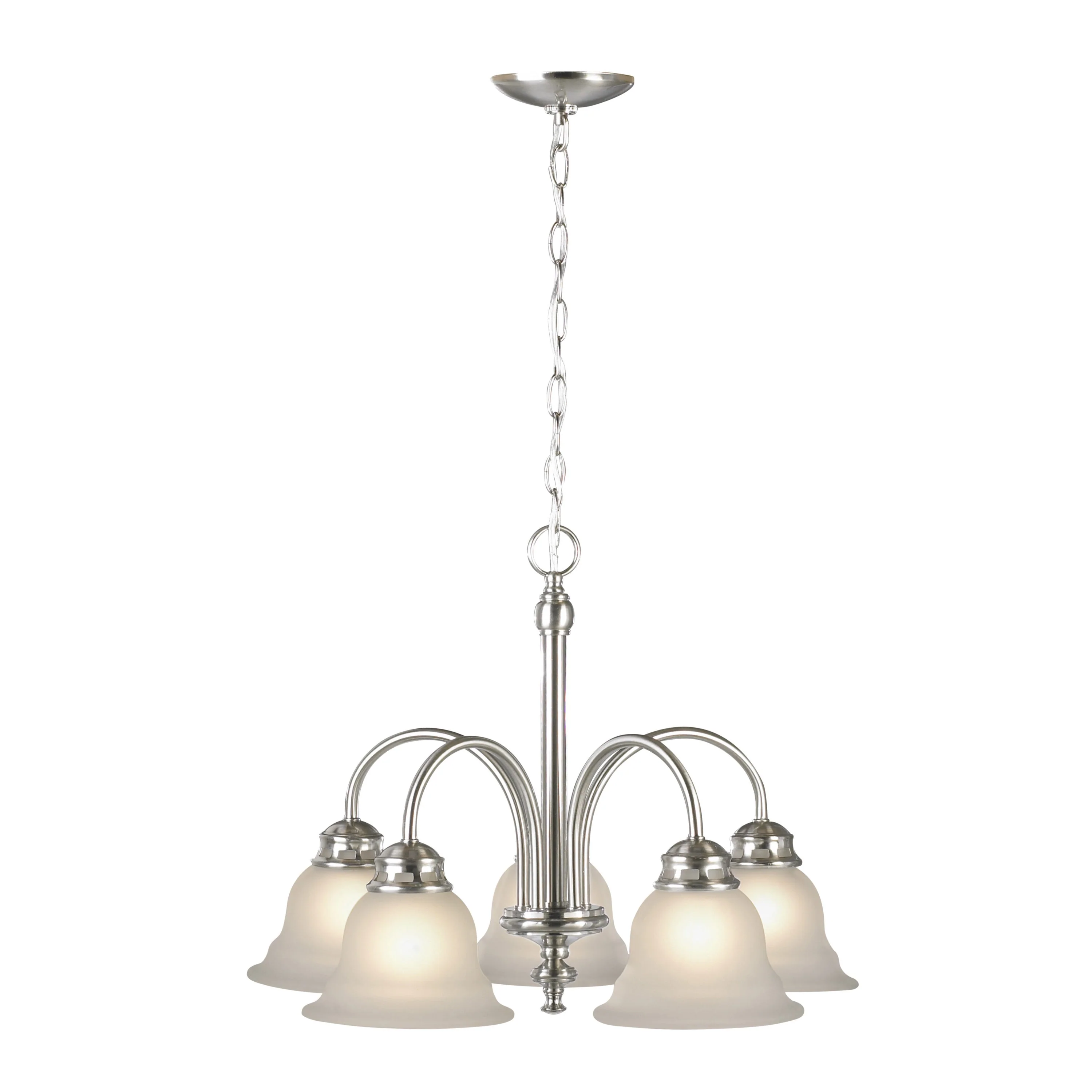 Project Source Fallsbrook 5-Light Brushed Nickel Traditional Chandelier, 22.44-in W x 16.54-in H - Image 16