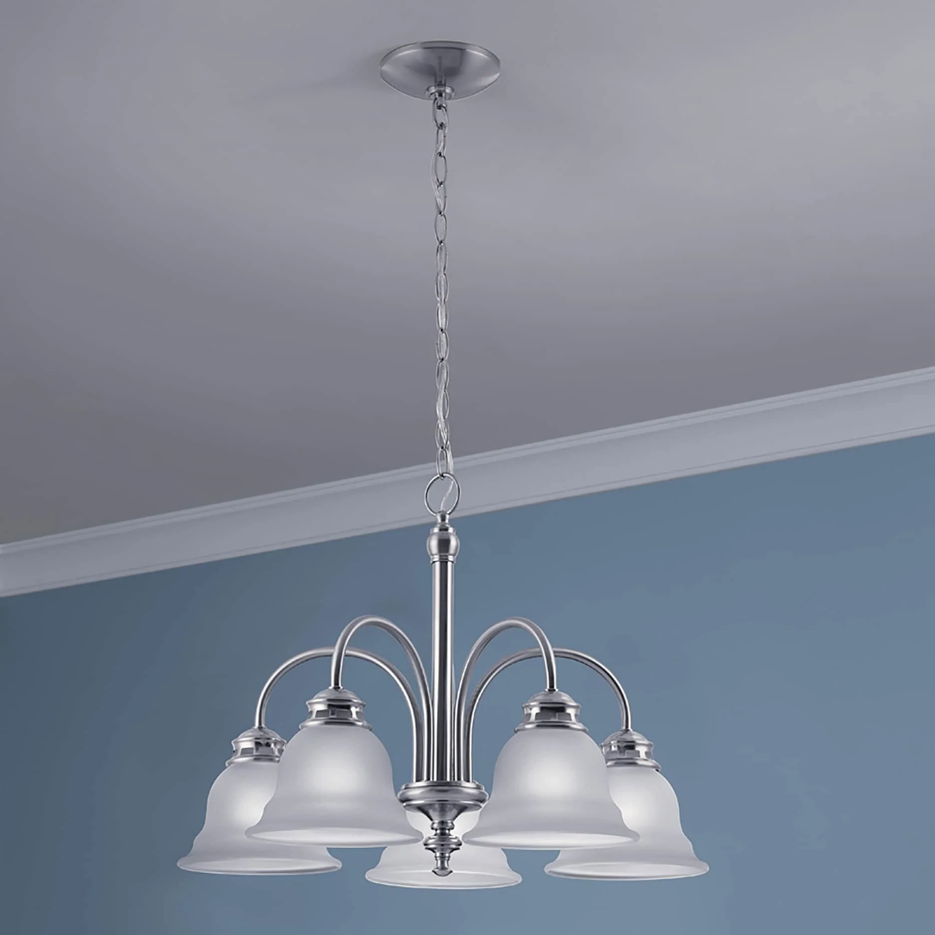 Project Source Fallsbrook 5-Light Brushed Nickel Traditional Chandelier, 22.44-in W x 16.54-in H - Image 19
