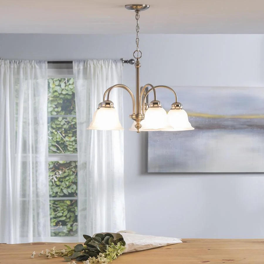 Project Source Fallsbrook 5-Light Brushed Nickel Traditional Chandelier, 22.44-in W x 16.54-in H - Image 2