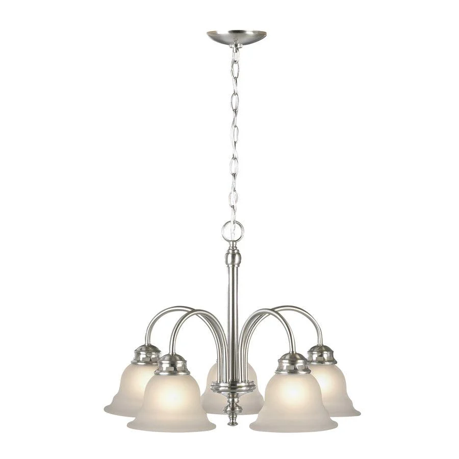 Project Source Fallsbrook 5-Light Brushed Nickel Traditional Chandelier, 22.44-in W x 16.54-in H - Image 3