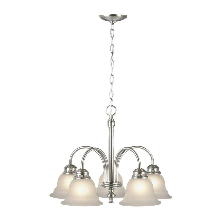 Project Source Fallsbrook 5-Light Brushed Nickel Traditional Chandelier, 22.44-in W x 16.54-in H - Image 9