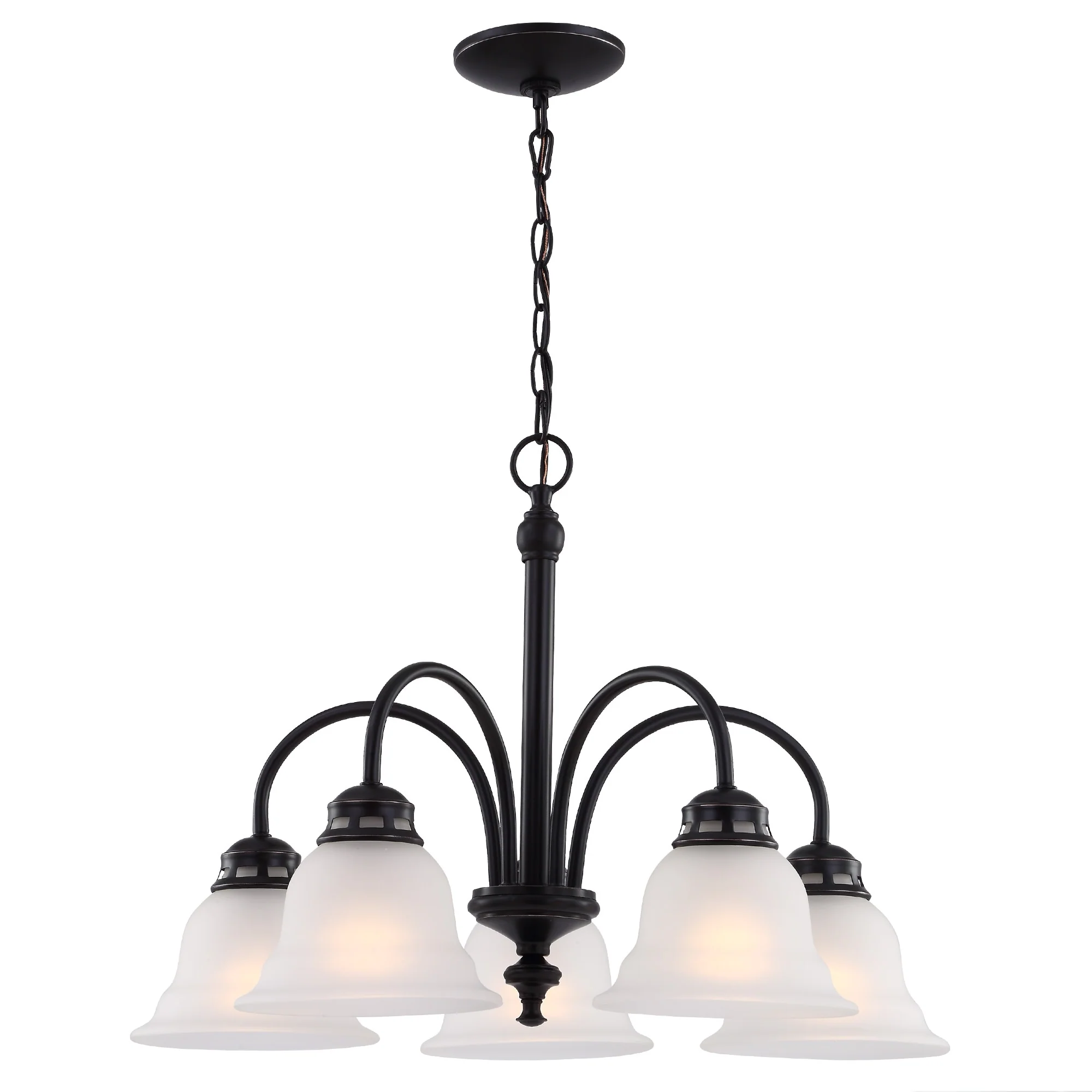 Project Source Fallsbrook 5-Light Dark Oil-Rubbed Bronze Chandelier, 22.44-in W x 16.54-in H - Image 15