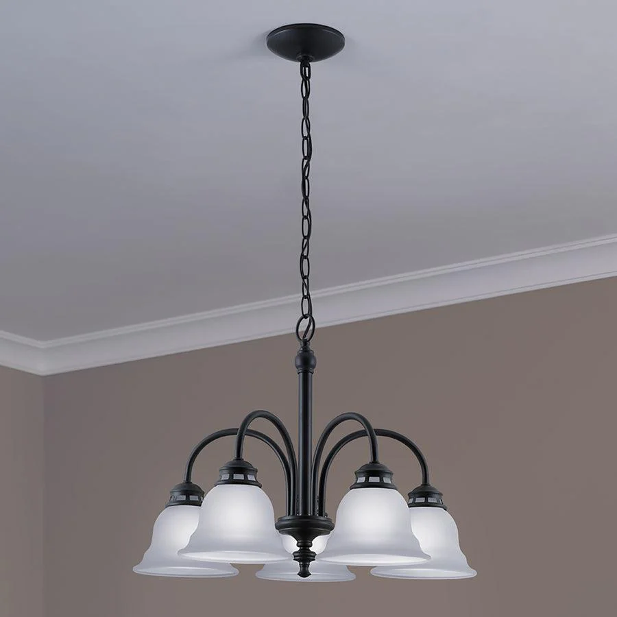 Project Source Fallsbrook 5-Light Dark Oil-Rubbed Bronze Chandelier, 22.44-in W x 16.54-in H - Image 4