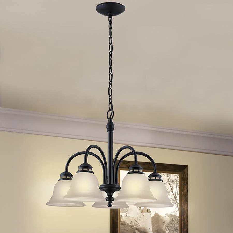 Project Source Fallsbrook 5-Light Dark Oil-Rubbed Bronze Chandelier, 22.44-in W x 16.54-in H - Image 5