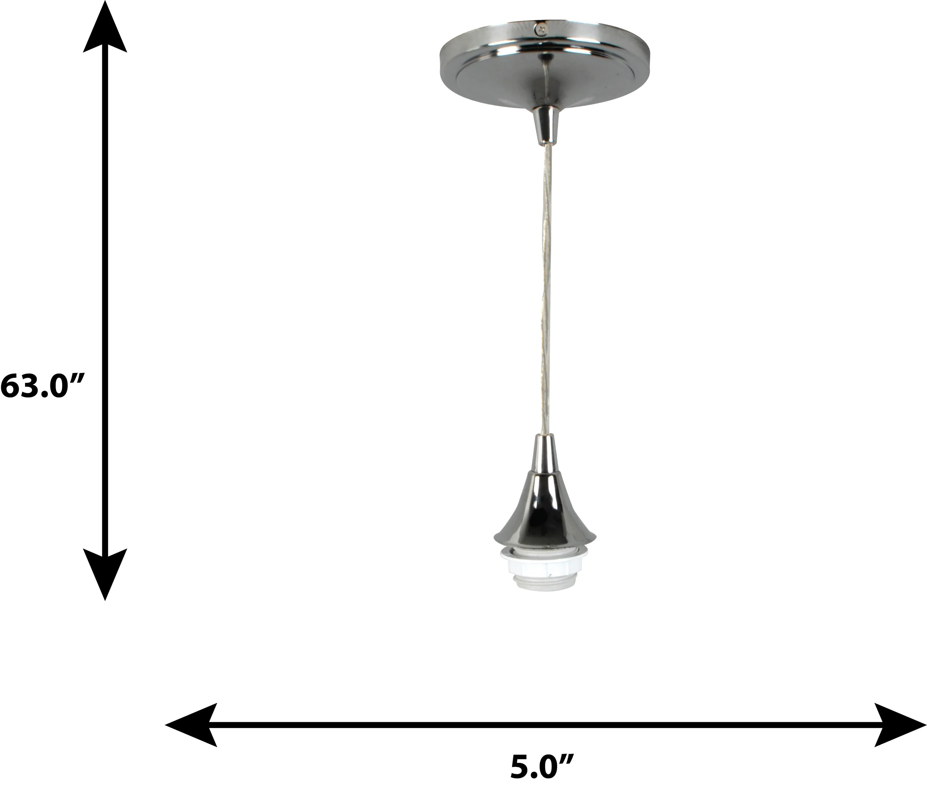 Portfolio Chrome Transitional Teardrop Pendant Light, Adjustable up to 63 in, E26 Base - Image 14