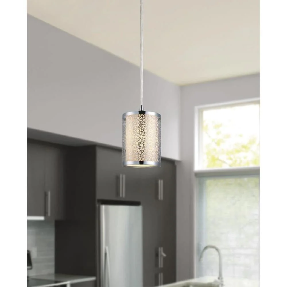 Portfolio Chrome Transitional Teardrop Pendant Light, Adjustable up to 63 in, E26 Base - Image 15