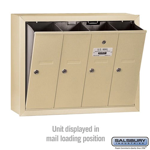 4-Door Sandstone Vertical Mailbox - Surface Mounted - USPS Approved - Image 3