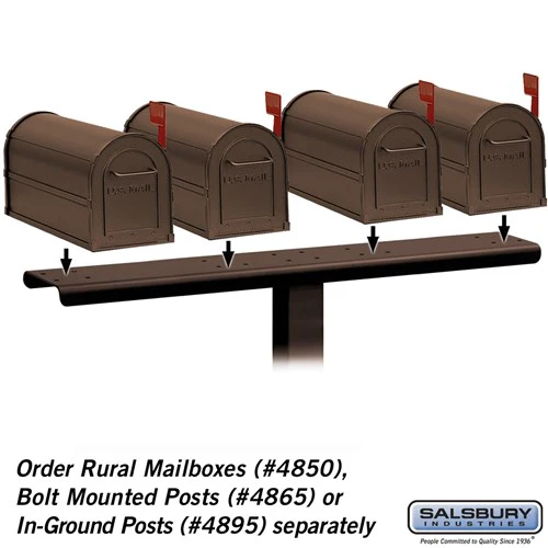 4-Wide Mailbox Spreader for Rural Mailboxes, Bronze - Image 2