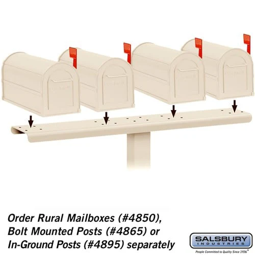 4-Wide Mailbox Spreader for Rural Mailboxes in Sandstone - Image 2