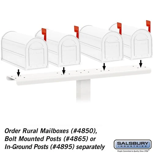 4-Wide Mailbox Spreader for Rural Mailboxes - White - Image 2