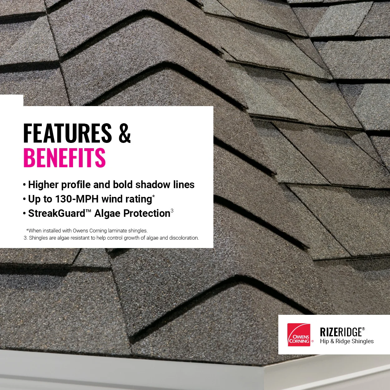 Owens Corning RIZERidge Estate Gray Hip & Ridge Roof Shingles, 33 Linear Ft per Bundle - Image 25