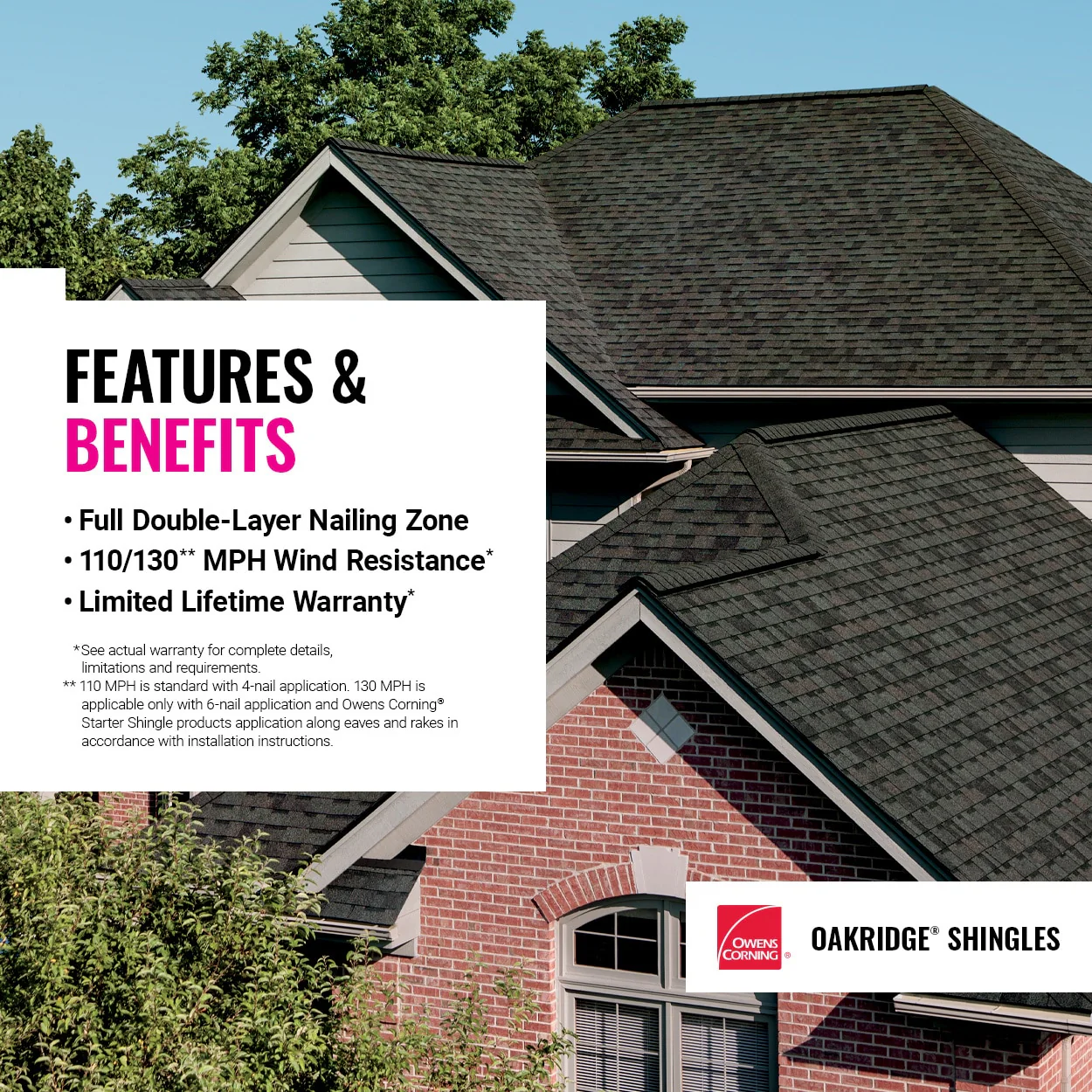 Owens Corning Oakridge Architectural Roof Shingles, Artisan Aged Cedar, 32.8-sq ft per Bundle - Image 12